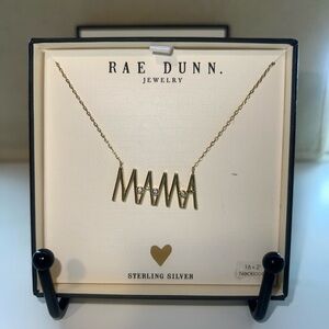 Rae Dunn Gold 'Mama' Necklace Yellow Gold Plated Brass with Cubic Zirconia